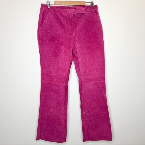 Chadwick’s Pink Suede Leather Pants Size 14 - Picture 1 of 10